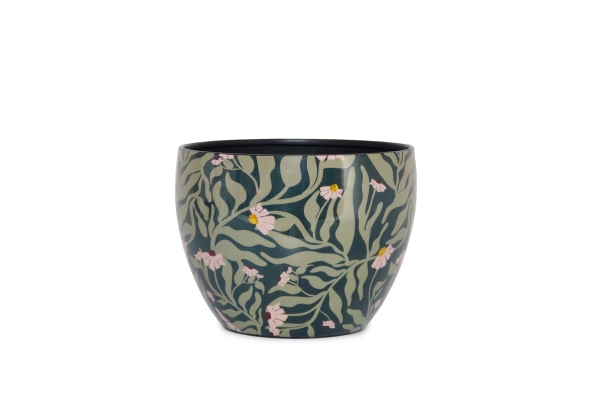 FC Daisies Enamel Plant Pot
