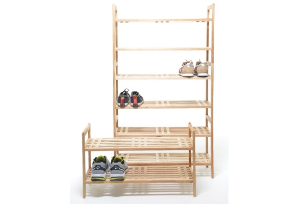 FC Walnut Stacking Shoe Rack Tall