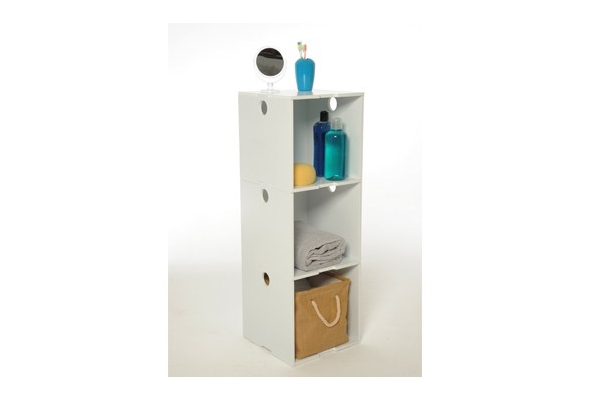 White Stacking Cubes Tower Of 3