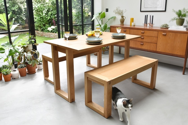 Oak Console Bench