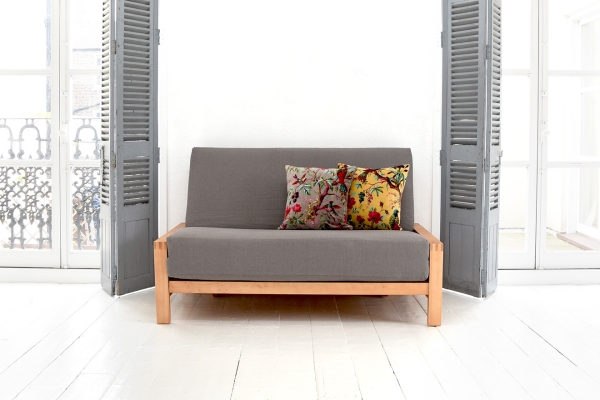 Quad - 2 Seater Birch Double Sofa Bed - Front view
