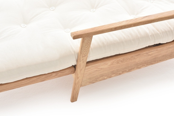 Haiku - Single Seater Solid Oak Sofa Bed - Close up