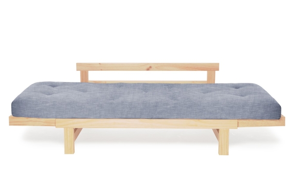 Pine Switch Sofa Bed - Coast Weave Cornish Blue - Full-length single bed