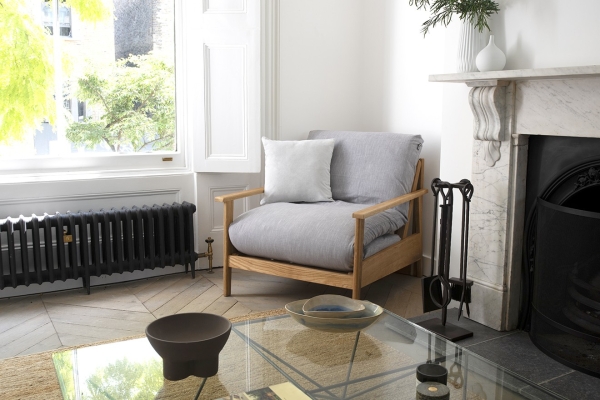 Haiku - Single Seater Solid Oak Sofa Bed - Lifestyle