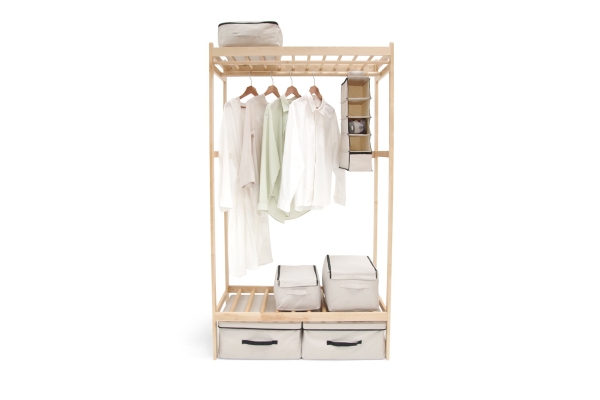 Birch Drape Wardrobe Wide