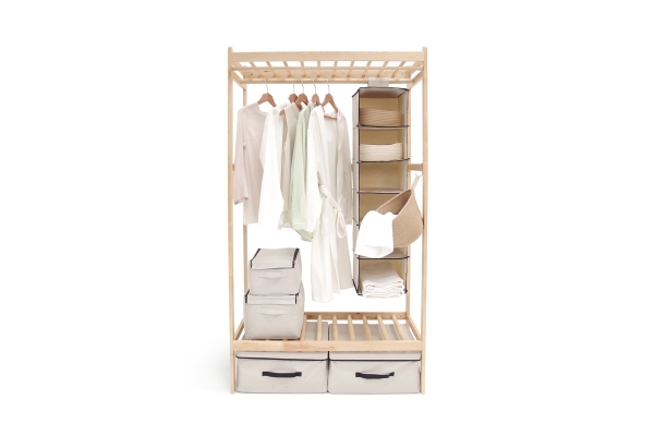 Birch Drape Wardrobe Wide