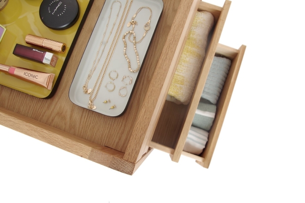 FC Oak Narrow Vanity Chest Of Drawers
