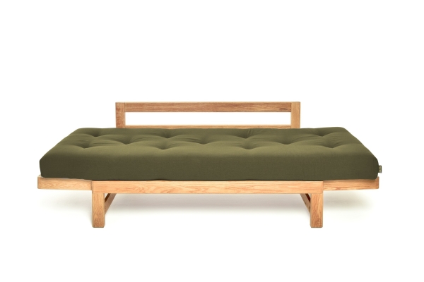 Oak Snuggler  Sofa Bed - Unfolded