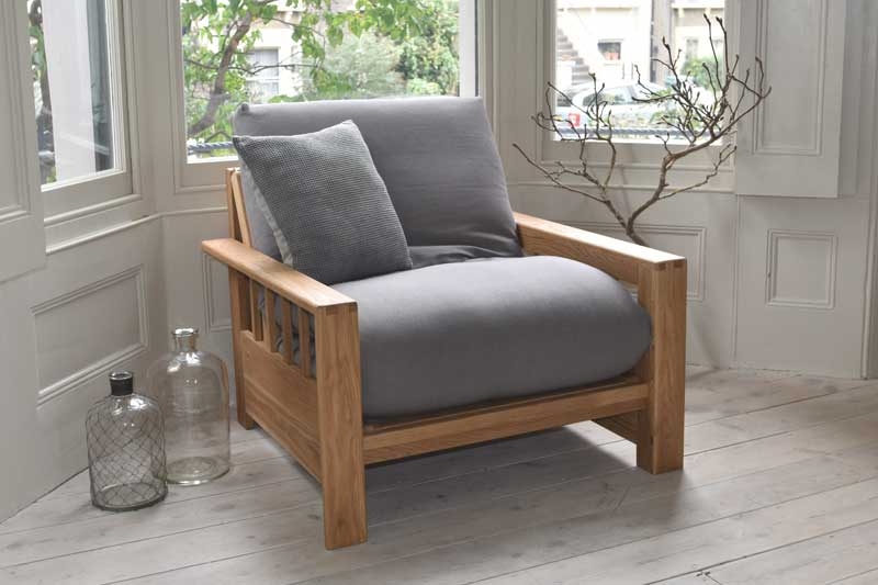 Vienna - Single Seater Solid Oak Sofa Bed - Living Room