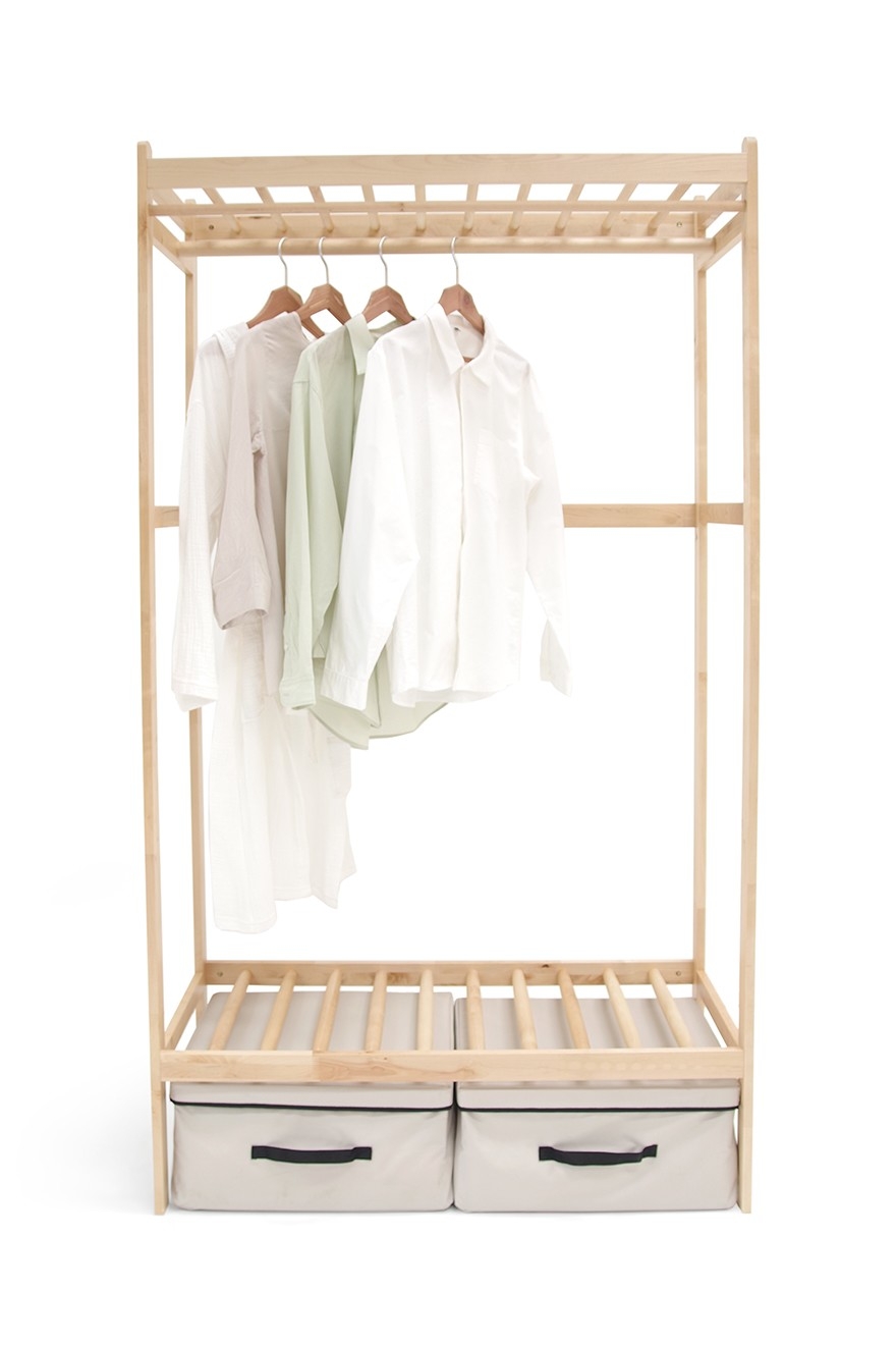 Birch Drape Wardrobe Wide