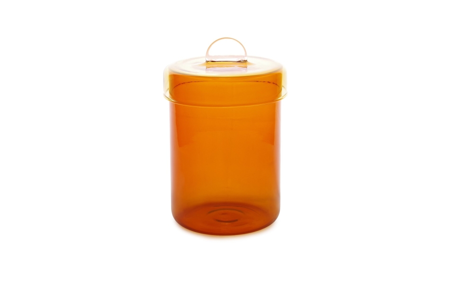 FC Poppett Tall Glass Pot Amber Eah Rp