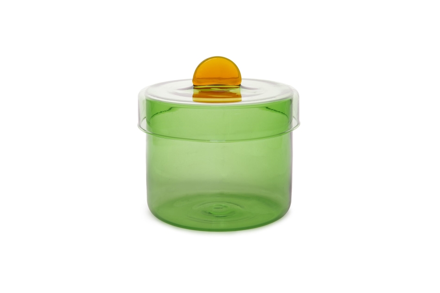FC Poppett Wide Glass Pot Olive Green Aqt Bq