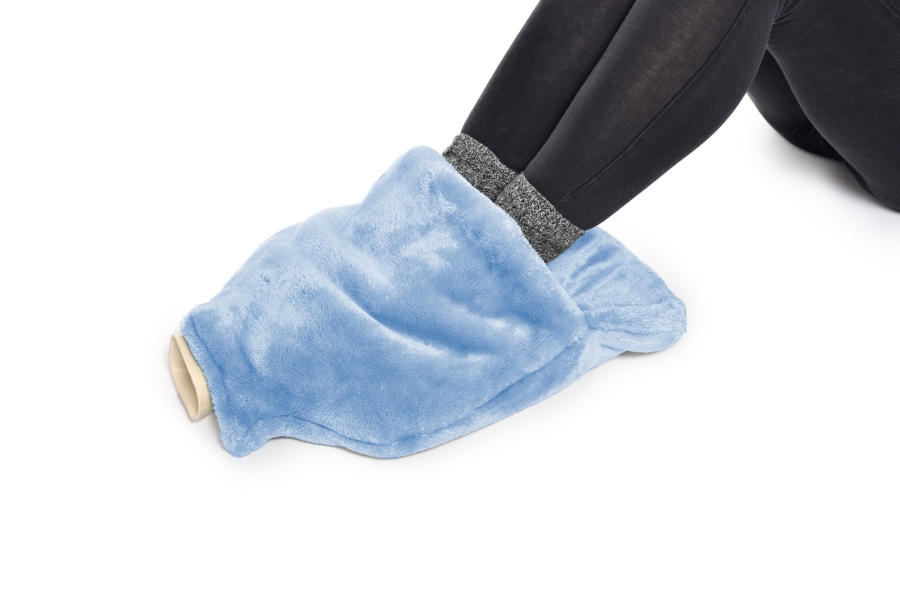 FC Deep Fleece Foot Warmer Hot Water Bottle Soft Blue