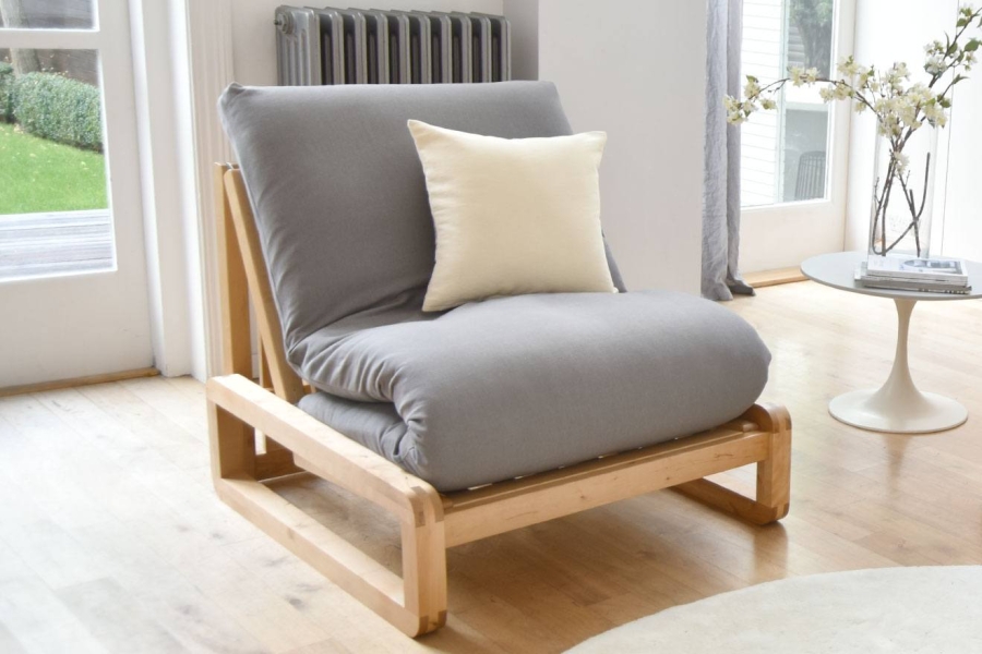 Loop - Single Seater Birch Sofa Bed - Lifestyle