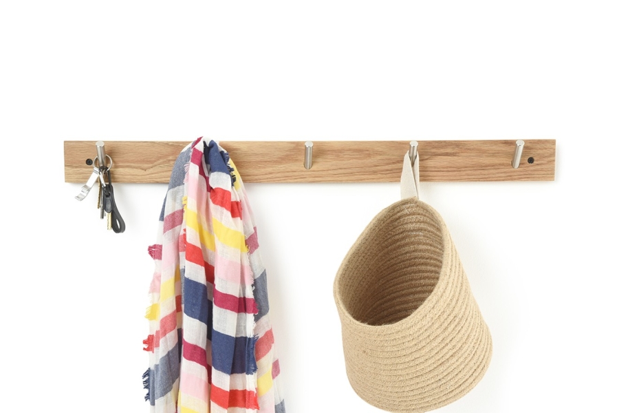 Oak Five Hook Rail