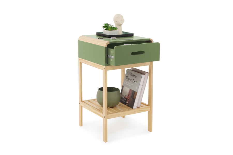 FC Hale Bedside Cabinet Green