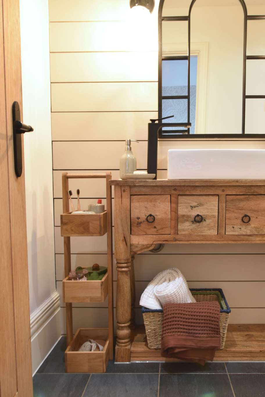 FC Oak Bathroom Caddy FB LS