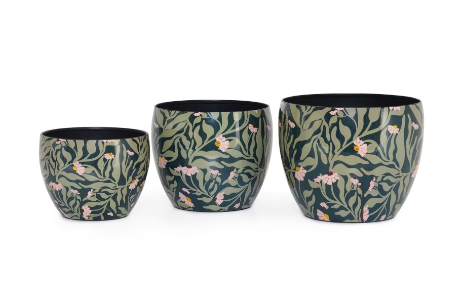 FC Daisies Enamel Plant Pot