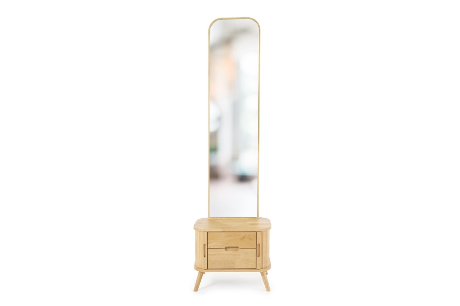 Oak Tall Tambour Mirror