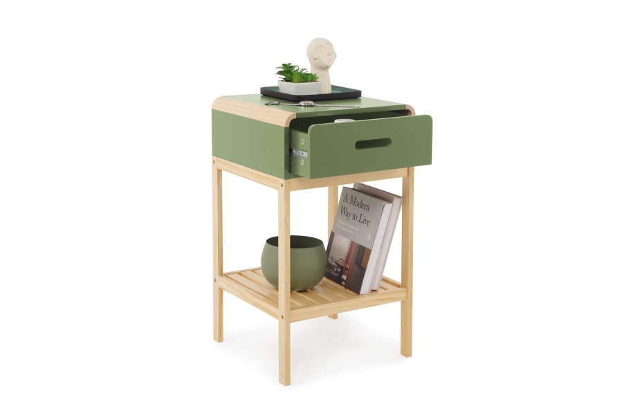 FC Hale Bedside Cabinet Green