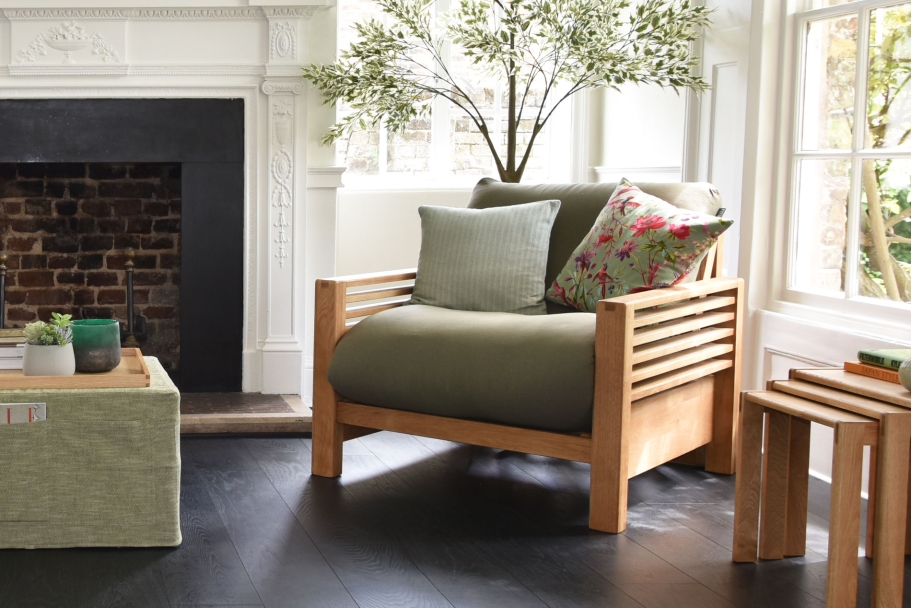 Horizon - Single Seater Oak Sofa Bed - Lifestyle