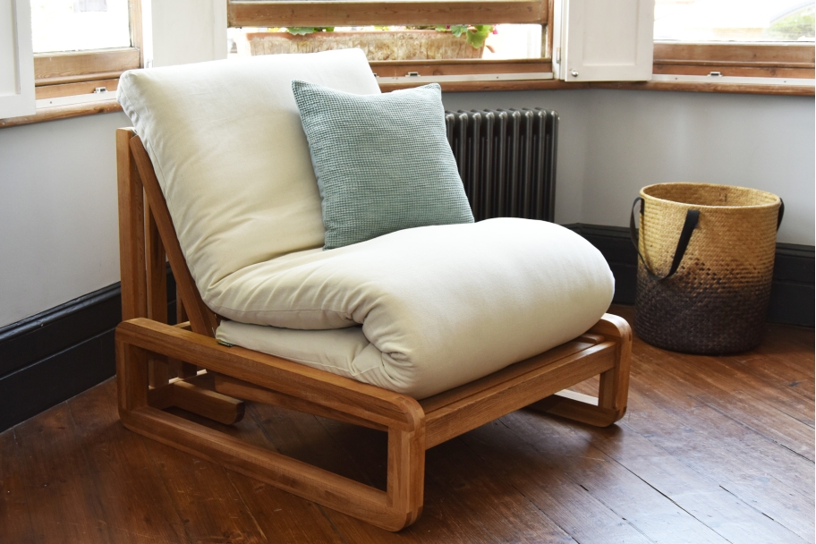 Loop - Single Seater Solid Oak Sofa Bed - Lifestyle