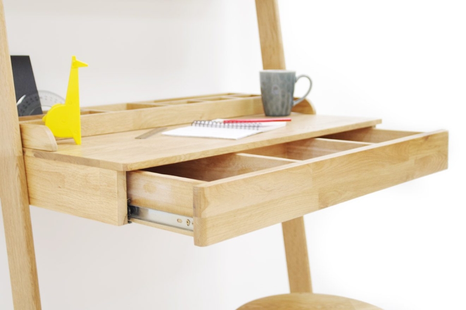 Oak Leaning Ladder Desk