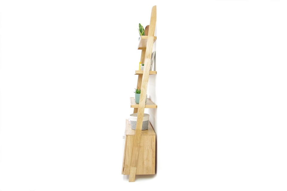 Oak Leaning Ladder Cabinet