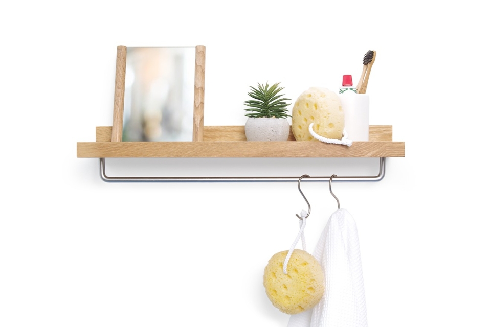 Oak Picture Rail with Hanging Bar (60cm) Futon Company