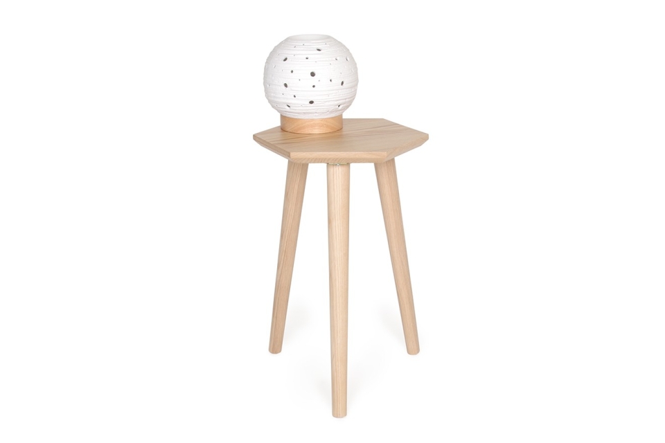 FC Hex Side Table Solid Ash