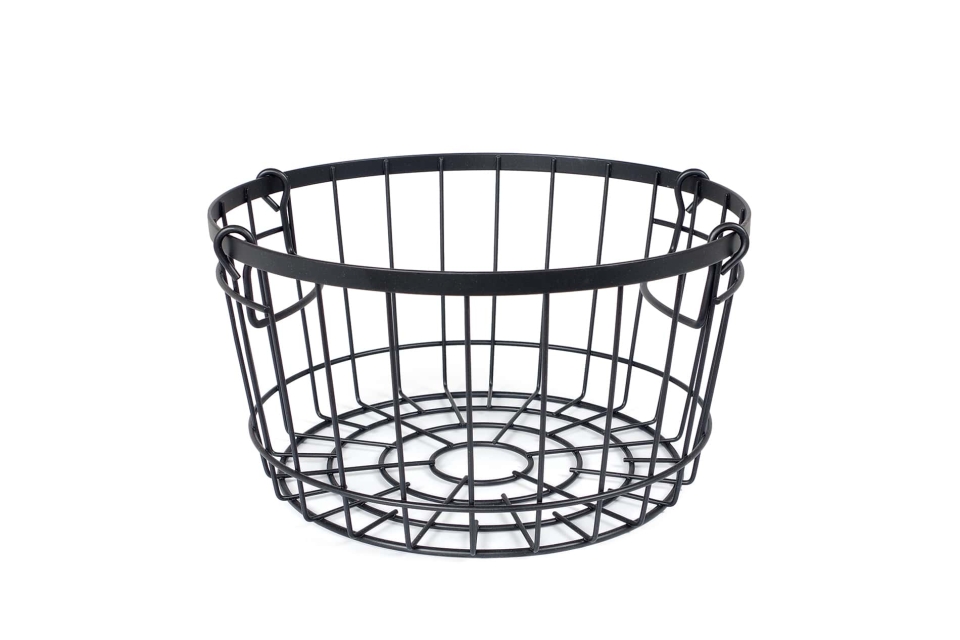 FC Stackable Wire Round Basket Black