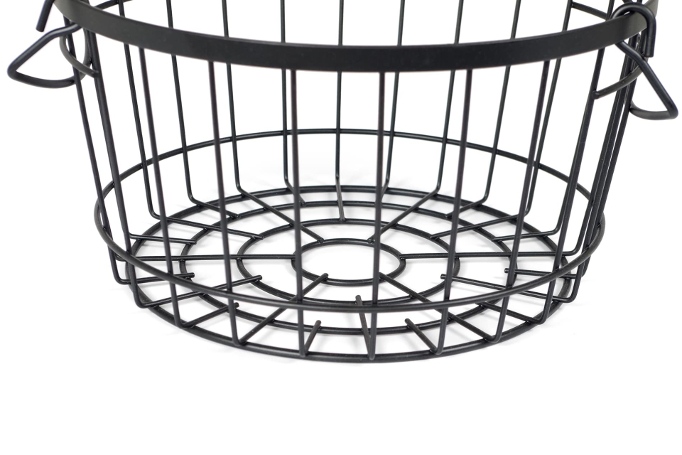 FC Stackable Wire Round Basket Black