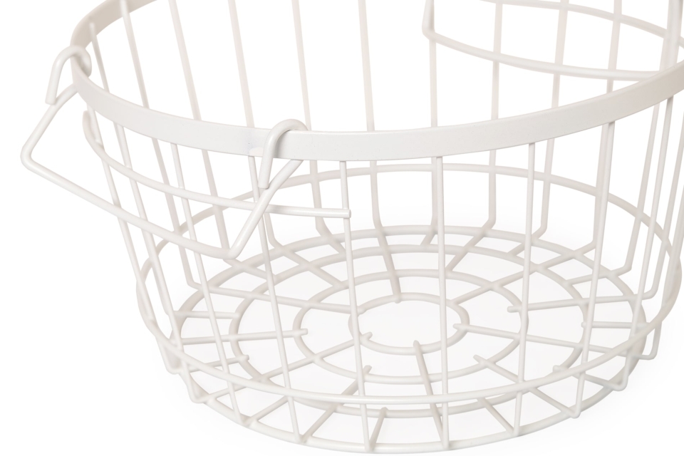 FC Stackable Wire Round Basket White