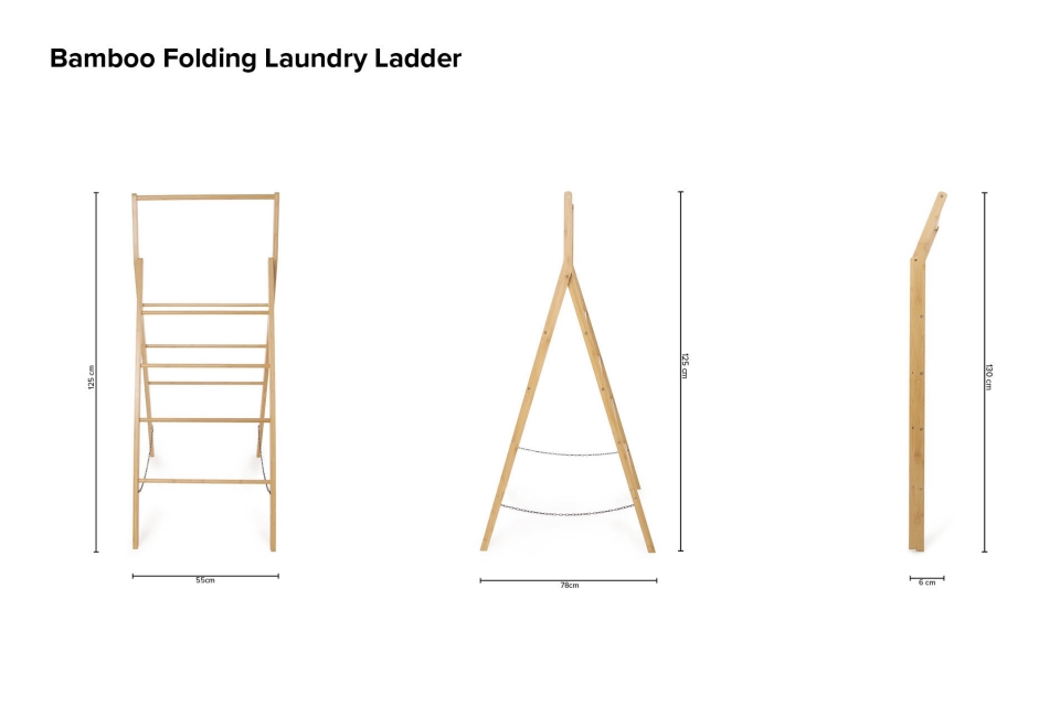 Bamboo Folding Laundry Ladder Brth Km