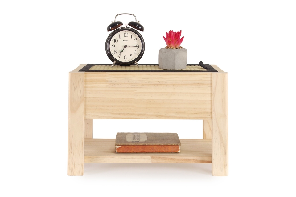 Narrow Mirage Solid Pine Cute Bedside Table Futon Company