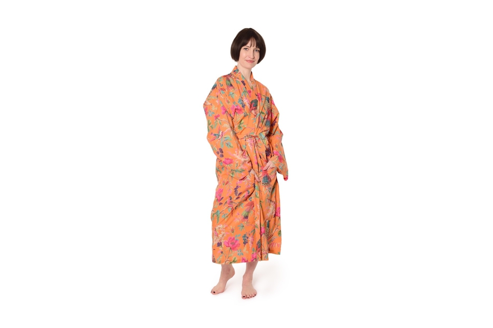 Cotton Printed Paradise Robe (Mandarin) Futon Company