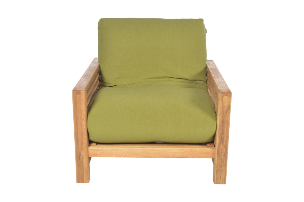 Horizon - Single Seater Oak Sofa Bed - Front view