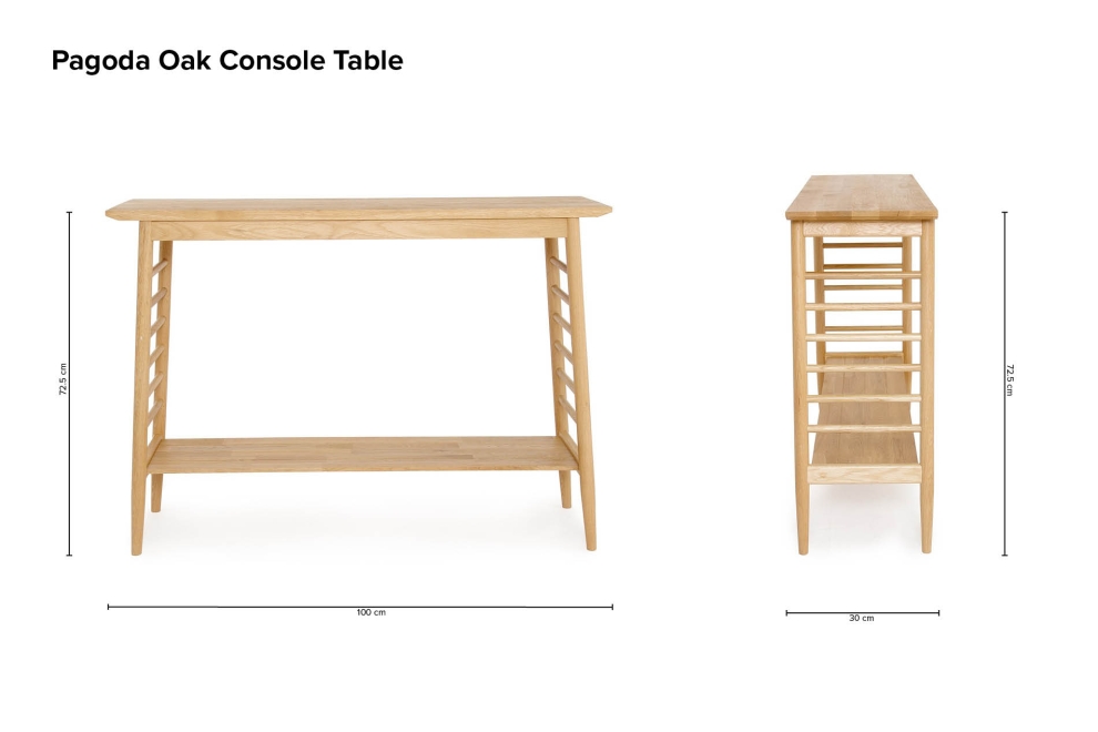 Pagoda Oak Console Table