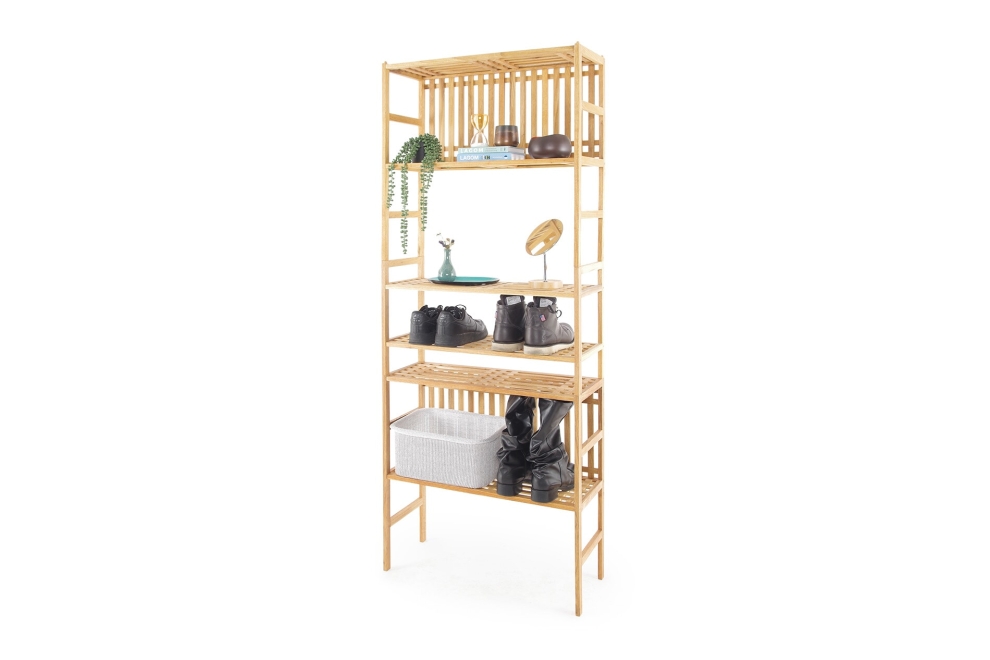FC Akira Shelves Walnut Shoe Rack P R