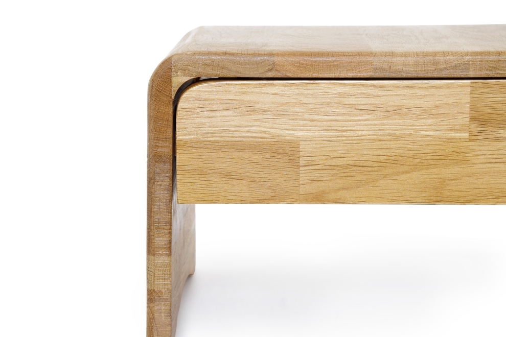 FC Oak Curve Bedside Table