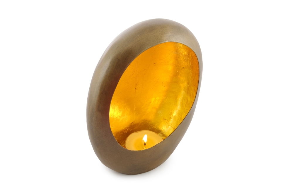 FC Metal Large Baburu Tea Light Holder Antique Brass