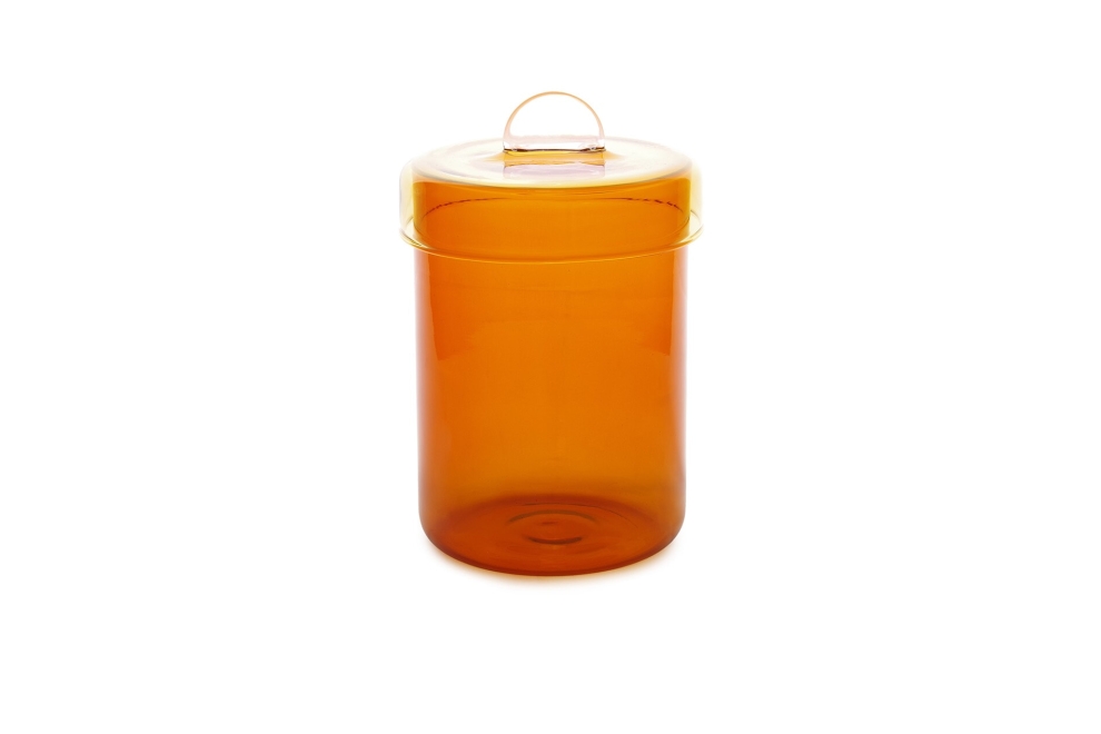FC Poppett Tall Glass Pot Amber Eah Rp