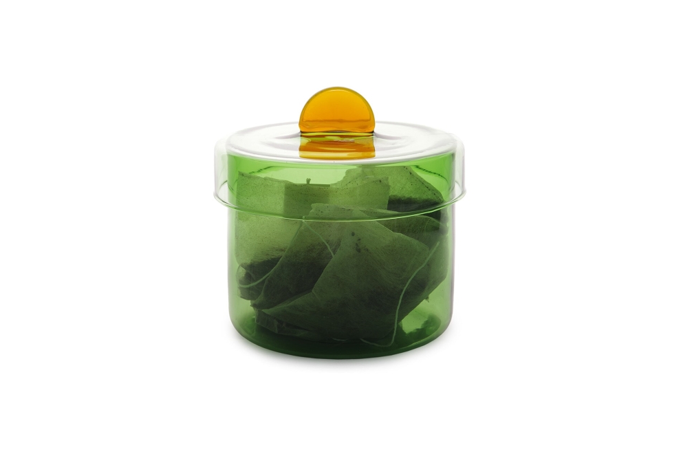 FC Poppett Wide Glass Pot Olive Green