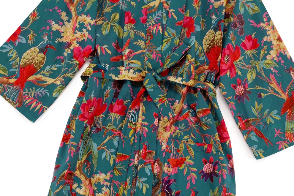 Paradise Cotton Robe (Dark Teal)