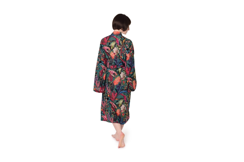 Tropical Cotton Robe (Dark Teal)