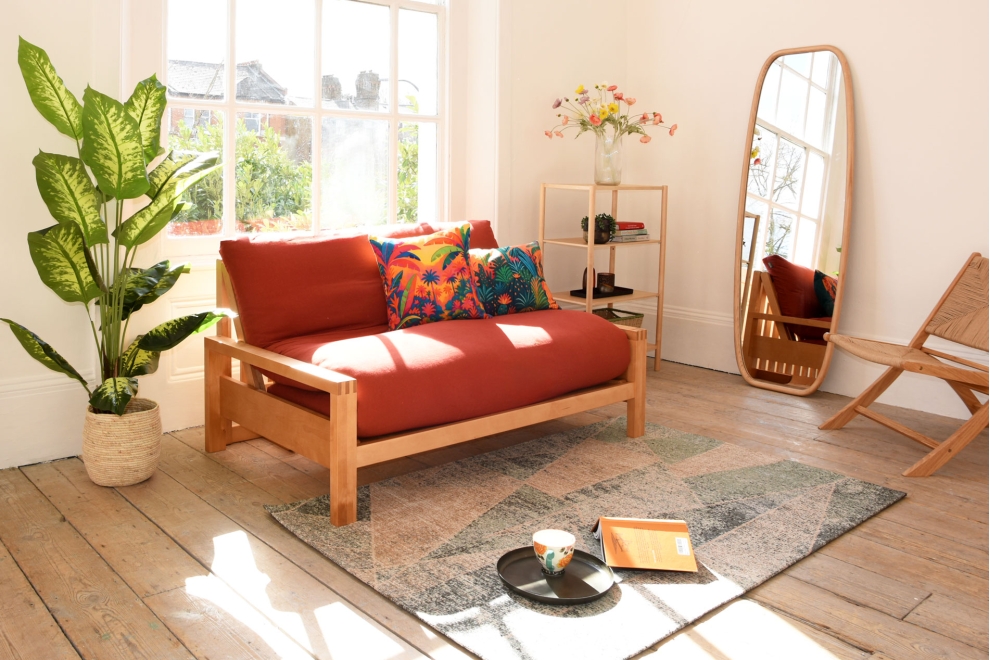 Quad - 2 Seater Birch Double Sofa Bed - Lifestyle
