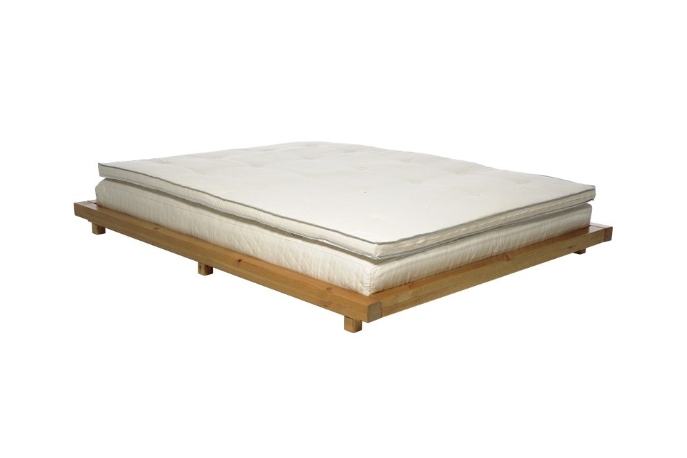 Platform Bed Pine With Elm Stain Frame Deepsleep Mattress And Topper