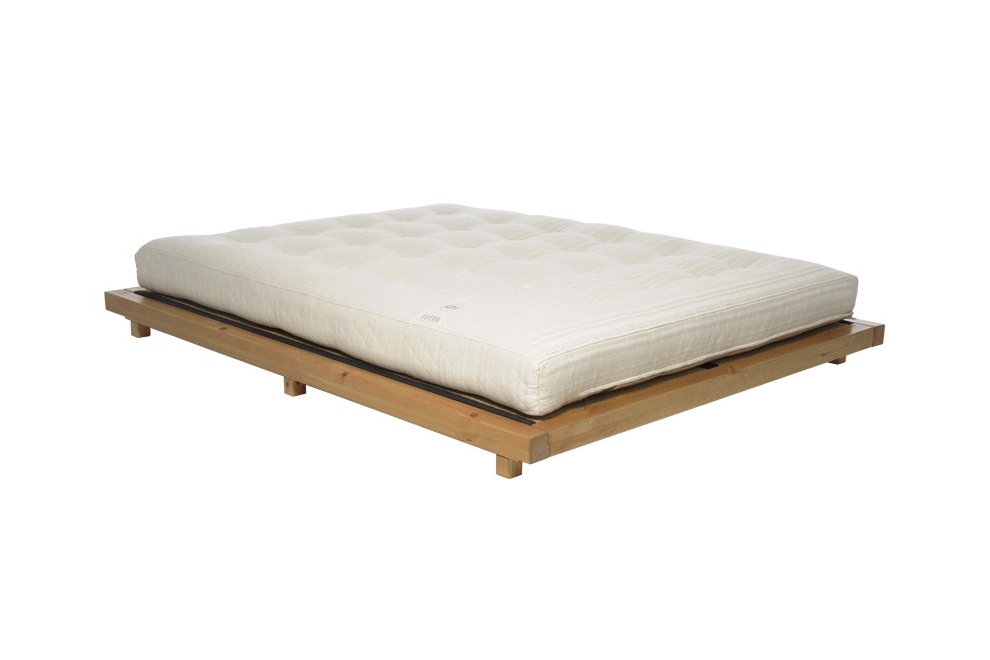 Platform Bed Pine With Elm Stain Frame Tatami Mats And Deepsleep Mattress