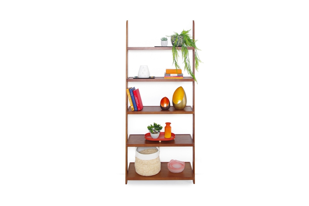 Dark Oak Wide Leaning  Ladder Shelves