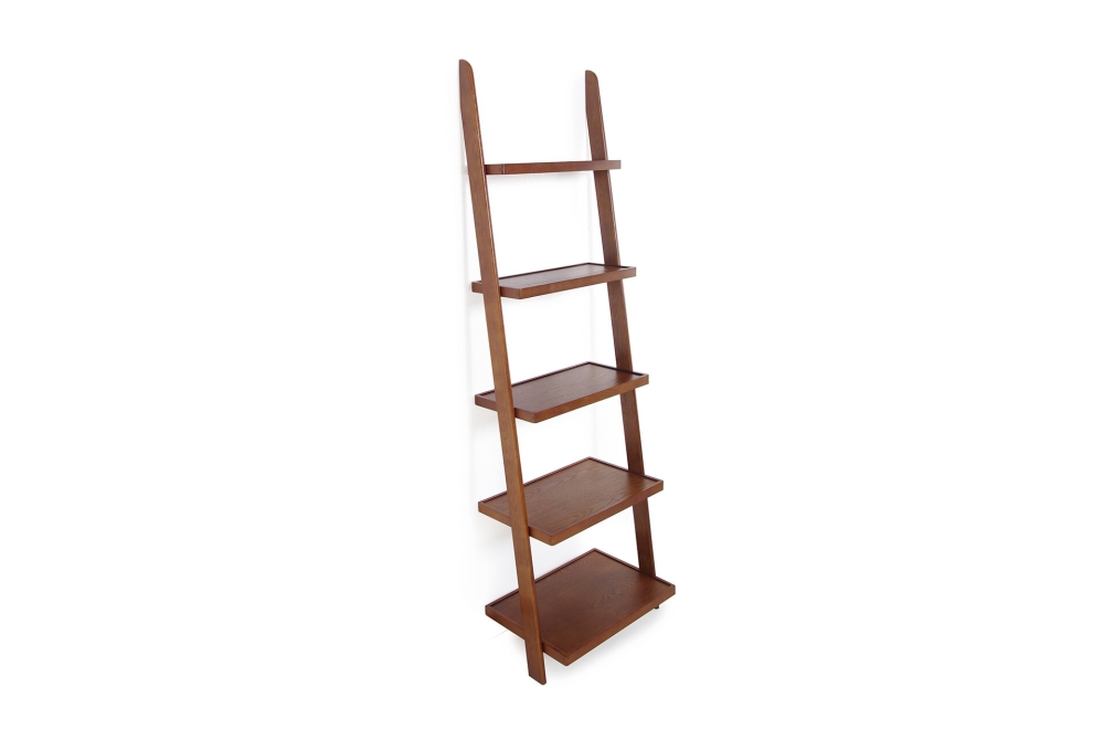 Dark Oak Leaning Ladder Shelves